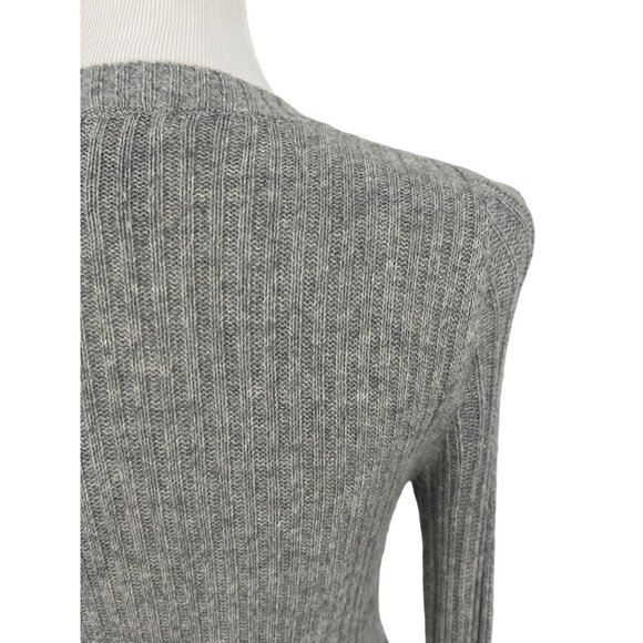 Vintage Y2K Like Love Gray Plunging V-Neck Lux Angora Cardigan Sweater Knit S/M - Picture 8 of 10